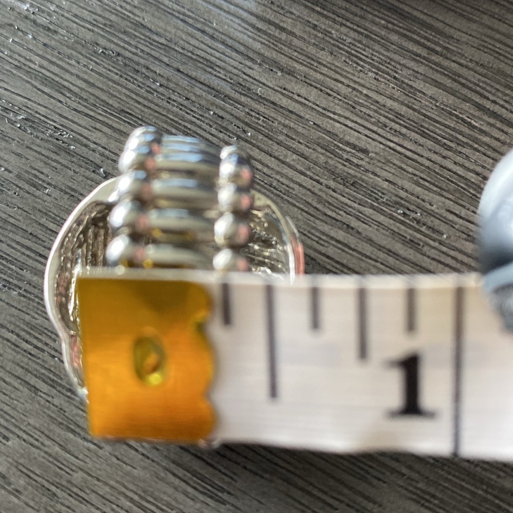 Silver Overlap Rhinestone Stretch Band Ring Size 7 To Size 10 New - Picture 10 of 11